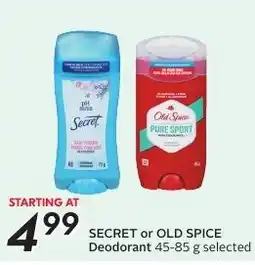 Sobeys SECRET or OLD SPICE Deodorant offer