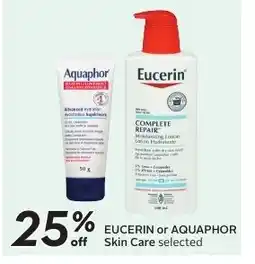 Sobeys EUCERIN or AQUAPHOR Skin Care selected offer