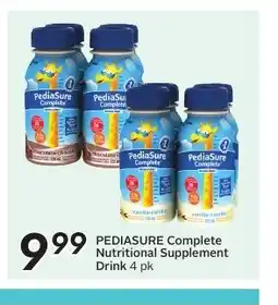 Sobeys PEDIASURE Complete Nutritional Supplement Drink 4 pk offer