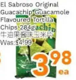 Ample Food Market El Sabroso Original Guacachip Guacamole Flavoured Tortilla Chips offer