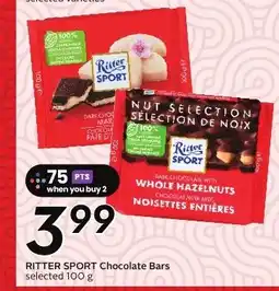 Sobeys RITTER SPORT Chocolate Bars selected offer