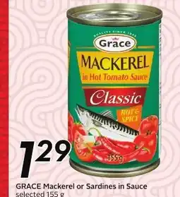 Sobeys GRACE Mackerel or Sardines in Sauce selected offer