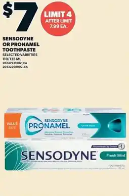 Independent Grocer Sensodyne or Pronamel Toothpaste offer