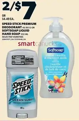 Independent Grocer Speed Stick Premium Deodorant, or Softsoap Liquid Hand Soap offer
