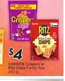 Sobeys CHRISTIE Crispers or Ritz Chips Family Size offer