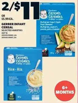 Independent Grocer Gerber Infant Cereal offer