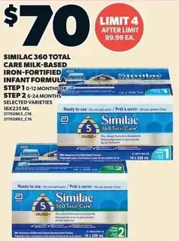 Independent Grocer Similac 360 Total Care Milk-Based Iron-Fortified Infant Formula offer