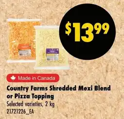 Wholesale Club Country Farms Shredded Mexi Blend or Pizza Topping offer