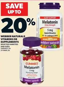 Independent Grocer Webber Naturals Vitamins or Supplements offer