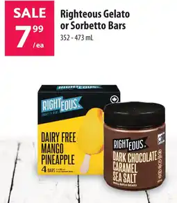 Co-op Righteous Gelato or Sorbetto Bars offer