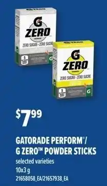 Independent Grocer Gatorade perform/ g zero powder sticks offer
