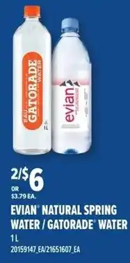Independent Grocer Evian Natural Spring Water / Gatorade Water offer