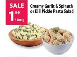 Co-op Creamy Garlic & Spinach or Dill Pickle Pasta Salad offer