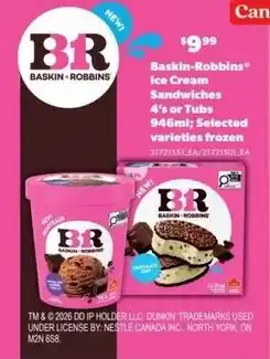 Independent Grocer Baskin-Robbins Ice Cream Sandwiches offer