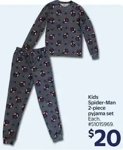 Walmart Kids Spider-Man 2-piece pyjama set offer