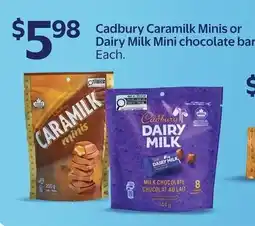 Walmart Cadbury Caramilk Minis or Dairy Milk Mini chocolate bars offer