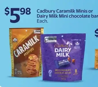 Walmart Cadbury Caramilk Minis or Dairy Milk Mini chocolate bars offer