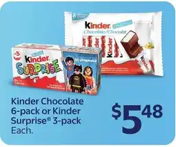 Walmart Kinder Chocolate 6-pack or Kinder Surprise 3-pack offer