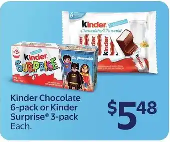 Walmart Kinder Chocolate 6-pack or Kinder Surprise 3-pack offer