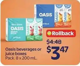 Walmart Oasis beverages or juice boxes offer