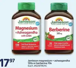 Walmart Jamieson magnesium + ashwagandha 130s or berberine 70s offer