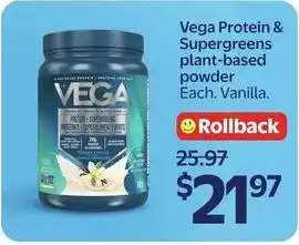 Walmart Vega Protein & Supergreens plant-based powder offer