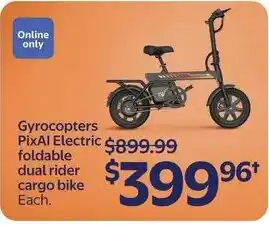 Walmart Gyrocopters PixAl Electric foldable dual rider cargo bike offer