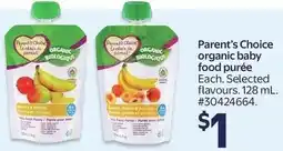 Walmart Parent's Choice organic baby food purée offer