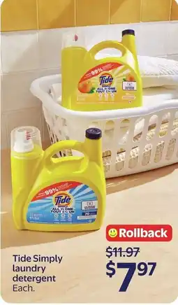 Walmart Tide Simply laundry detergent offer