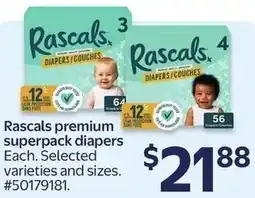 Walmart Rascals premium superpack diapers offer