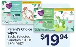 Walmart Parent's Choice wipes offer