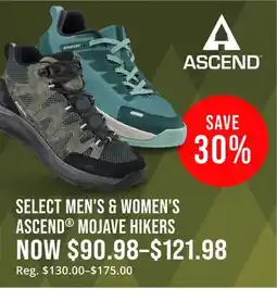 Cabela's SELECT MEN'S & WOMEN'S ASCEND MOJAVE HIKERS offer