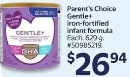 Walmart Parent's Choice Gentle+ iron-fortified infant formula offer