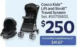 Walmart Cosco Kids Lift and Stroll Travel System offer