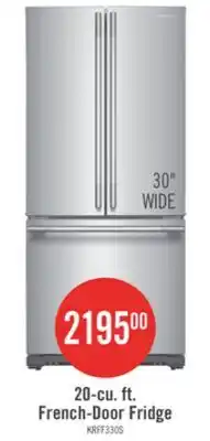 The Brick KitchenAid 20 Cu. Ft. 30 French Door Refrigerator - PrintShield Stainless Steel - KRFF330SPS offer