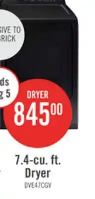 The Brick Samsung 7.4 Cu. Ft. Electric Dryer - Black Stainless Steel - DVE47CG3500VAC offer