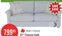 The Brick Finesse 81 Contemporary Chenille Fabric Sofa - Heather Grey offer