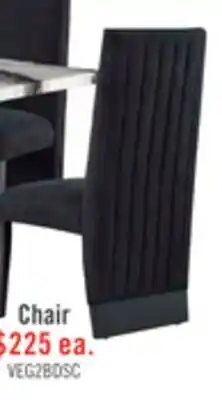The Brick Vega Dining Chair with Polyester Fabric, Wood, Channeled Tufting - Black offer