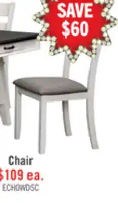 The Brick Echo Dining Chair with Linen-Look Fabric, Wood, Ladder-Back - White offer