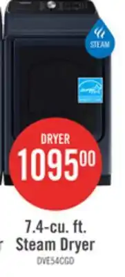The Brick Samsung 7.4 Cu. Ft. Electric Dryer with Steam - Navy - DVE54CG7155DAC offer