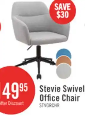 The Brick Stevie 23 Swivel Office Chair with Adjustable Height – Grey offer