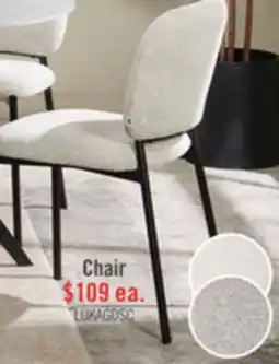 The Brick Luka Dining Chair with Boucle Fabric, Metal - Grey offer