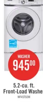 The Brick Samsung 5.2 Cu. Ft. Front-Load Washer - White - Stackable - WF45T6000AW/A5 offer