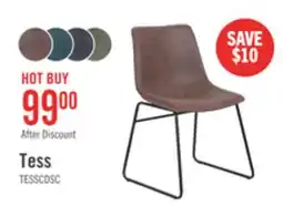 The Brick Tess Dining Chair with Leather-Look Fabric, Metal - Brown offer