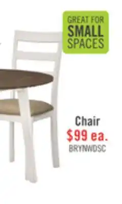 The Brick Bryn Dining Chair with Fabric Seat, Ladder-Back – White offer