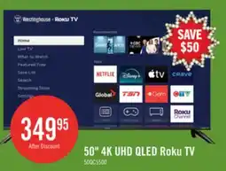 The Brick Westinghouse 50 QLED 4K UHD Smart Roku TV (WR50QC5500) – 2025 Model offer