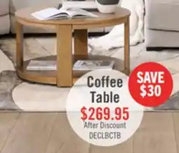 The Brick Declan 31.5 Modern Round Coffee Table with Casters – Natural Wood offer