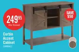 The Brick Corbin 47.25 Accent Cabinet with Sliding Barn Doors - Walnut Oak offer