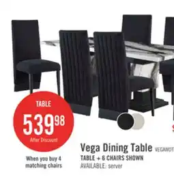 The Brick Vega Dining Table, Marble Look, Pedestal Base, 82W - Black & White offer
