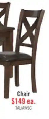 The Brick Talia Dining Chair with Vegan-Leather Fabric, Cross-Back - Brown offer